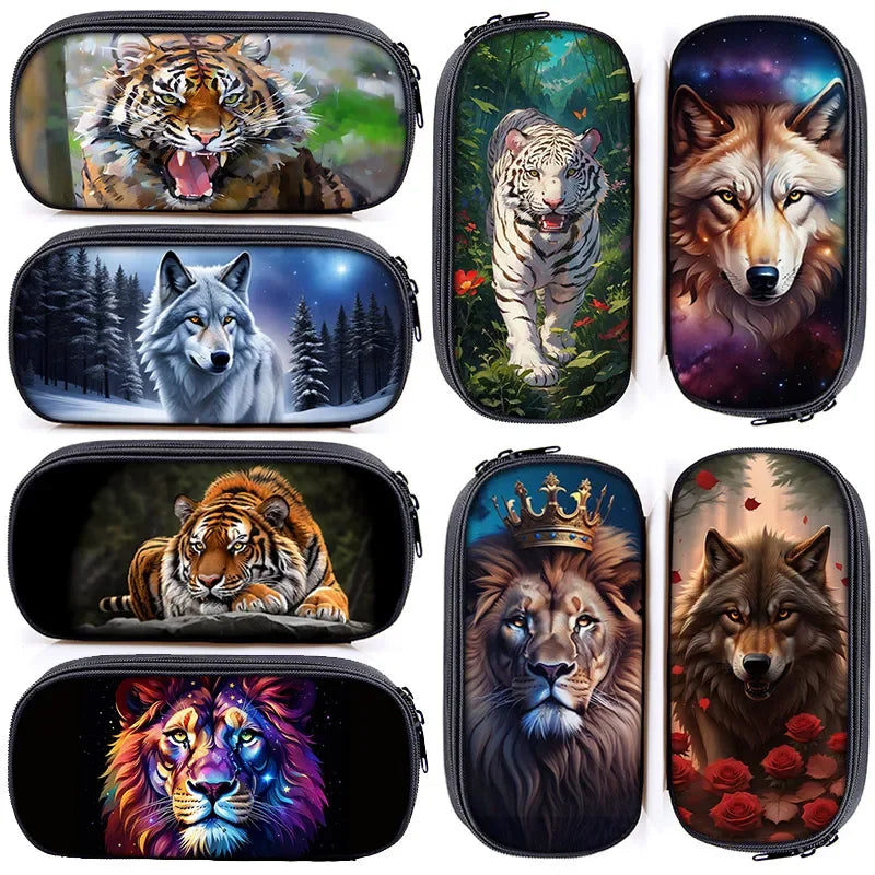 Trousse Scolaire Motif Animal — Grande Capacité Compartimentée
