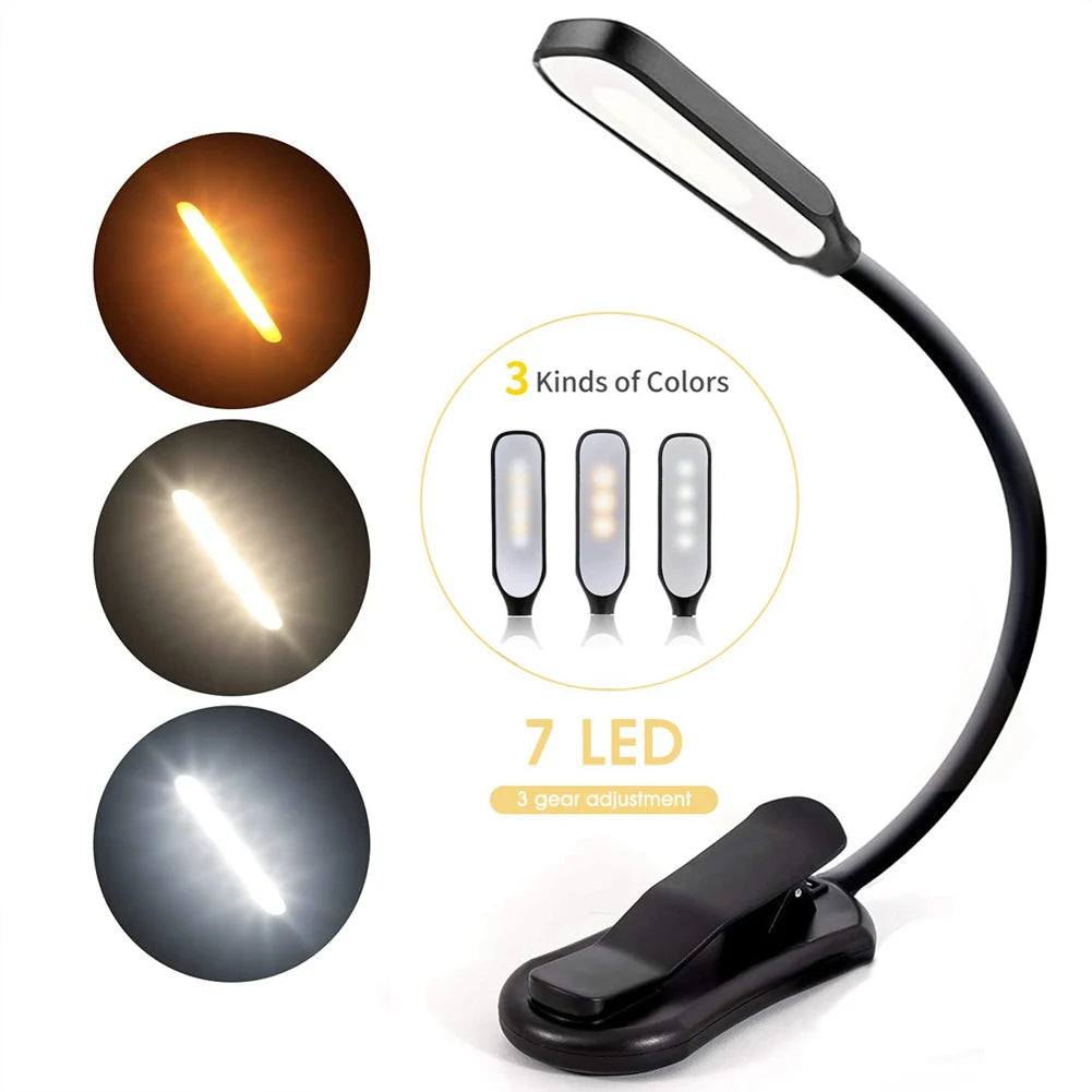 Lampe De Lecture Clip LED — Éclairage Nocturne Mains Libres