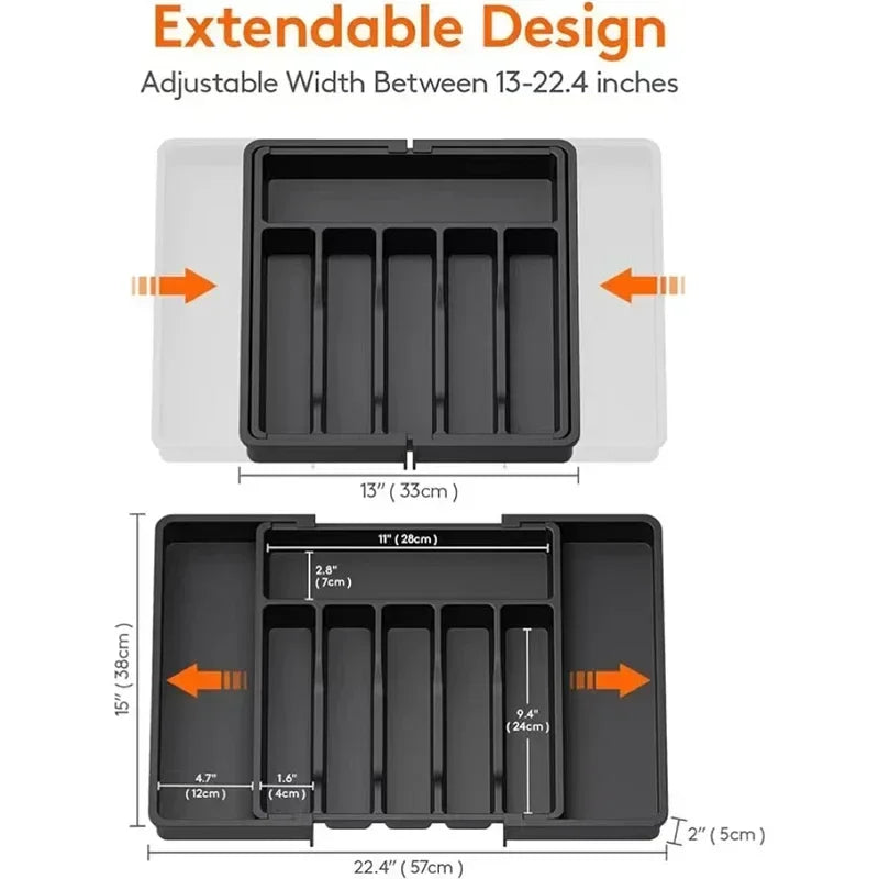 Range-couverts extensible - vue 1