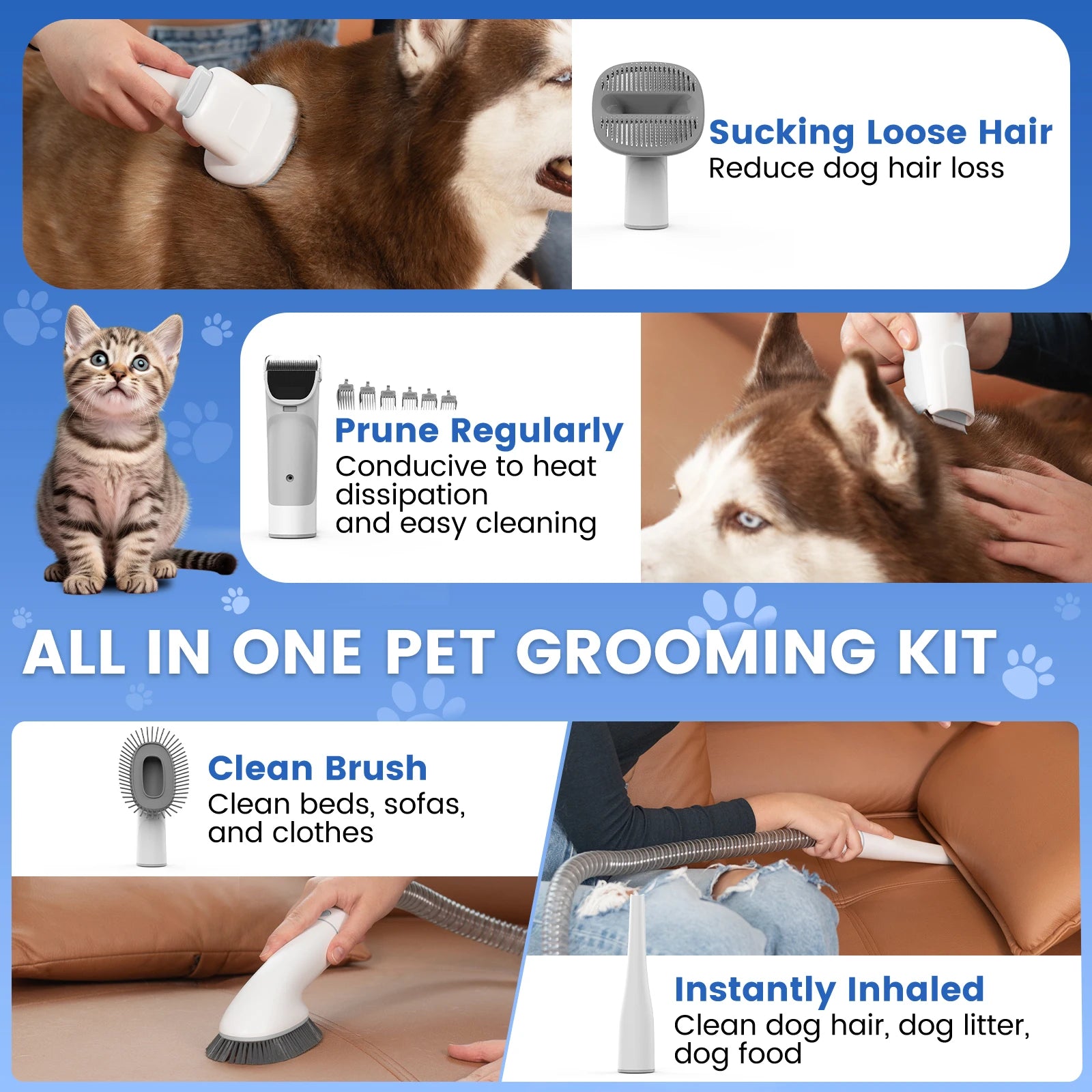Kit de toilettage 8-en-1 - vue 1