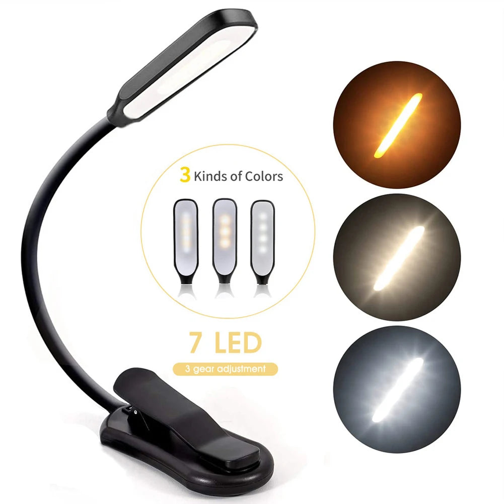 Lampe De Lecture Clip LED — Éclairage Nocturne Mains Libres