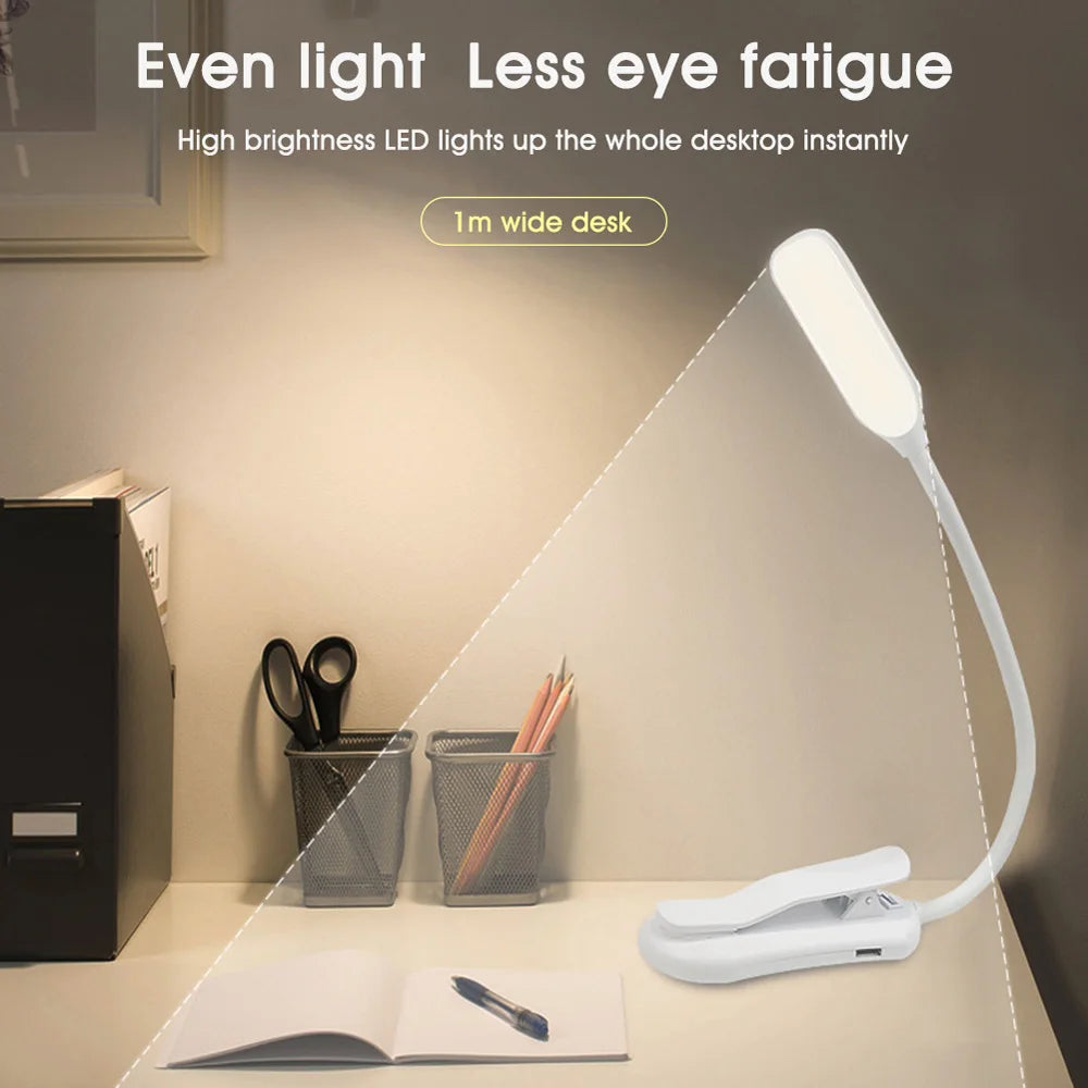 Lampe De Lecture Clip LED — Éclairage Nocturne Mains Libres